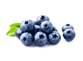 Blueberries with leaves