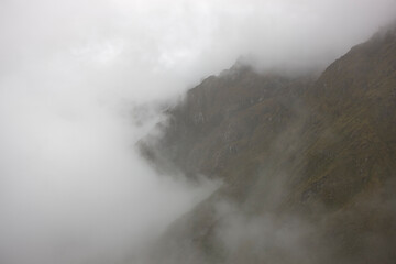 Peru mountain landscape on a cloudy autumn day