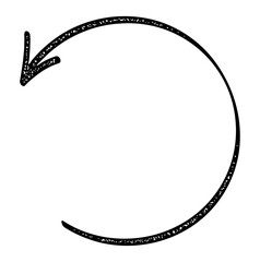 A single black arrow forming an incomplete circle, indicating rotation or cycle. Vector illustration.