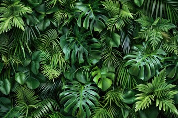 Wall decor with lush green leaves