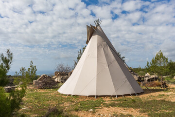 a wigwam in the mountainous area of Cyprus..