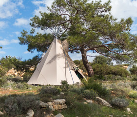 a wigwam in the mountainous area of Cyprus..