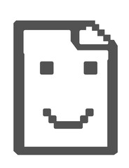 Cheerful file icon - on isolated transparent background.