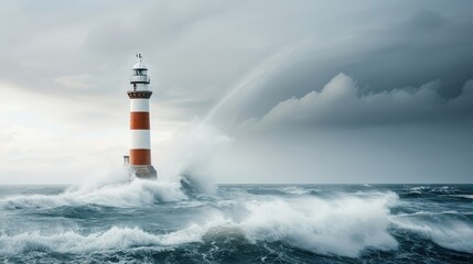 A lighthouse with a powerful beam and mournful foghorn blast.