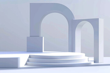 Fototapeta premium white arch with blue sky
