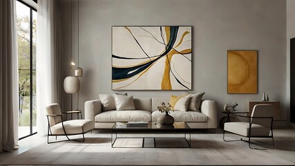 Abstract Art in Contemporary Interiors Featuring Bold Designs and Modern Aesthetics for Stylish Home Decor