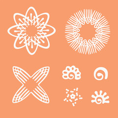 Peach fuzz botanical set texture vector motif with color of the year two tone effect. Soft fresh modern design for hand drawn illustration collection. 