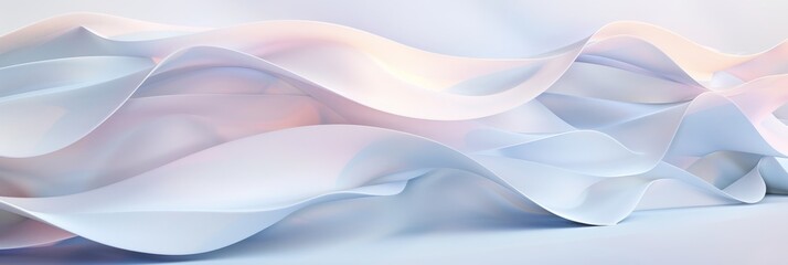 Fototapeta premium Soft white and pastel abstract waves create a modern, serene atmosphere, enhancing tranquility with a touch of elegance