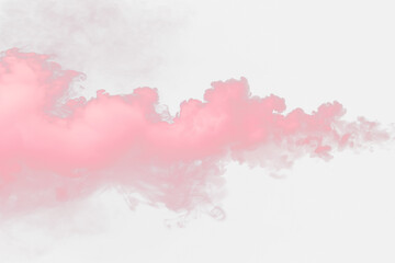 Obraz premium pink smoke cloud Overlay on transparent .explosion of powder and smoke of color pink .