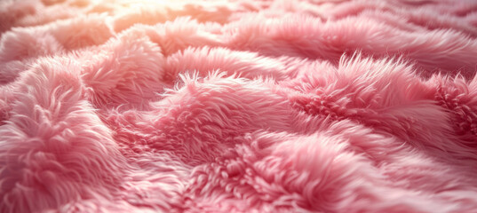 Seamless Pink Fur Background.