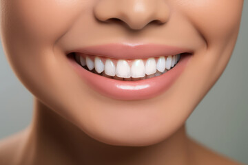 Obraz premium generated illustration perfect healthy teeth smile of a young woman. Teeth whitening
