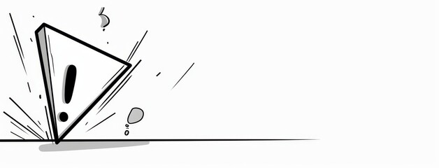 We are offering you this striking continuous line modern illustration with the words Caution, Stop Alert Attention. A warning alarm points out a dangerous situation. ADVERTISEMENT: Potential Hazard
