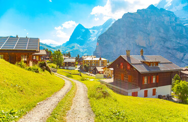 Swiss Alps and Mürren village, Switzerland travel photo © Arcady
