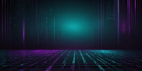 abstract technology futuristic concept teal to purple background