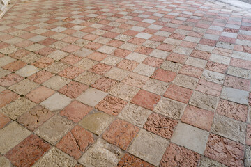 sol ancien pierre à carreaux roses