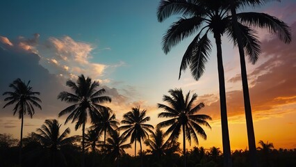 palm trees at sunset
