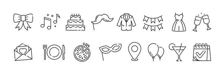 Banquet icon set. Party icon