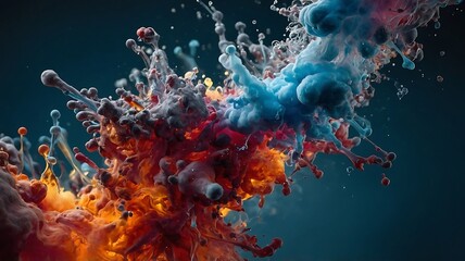 Detailed Illustration of Chemical Reactions Featuring Reactants, Products, and Molecular Interactions for Scientific Education