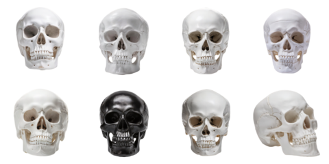 Human Skulls in Different Poses