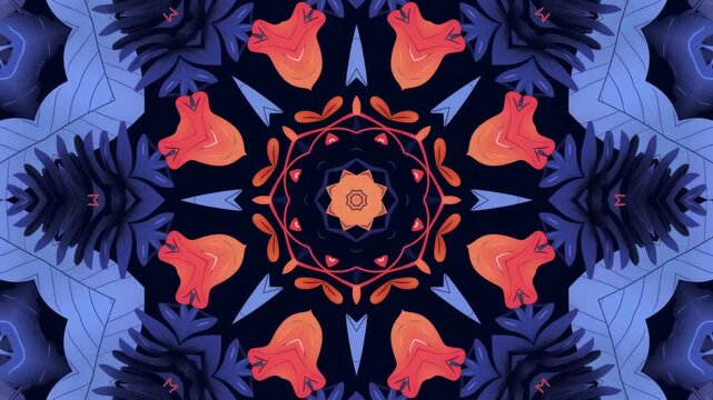 Abstract colorful kaleidoscope background: minimalist kaleidoscope motion graphic