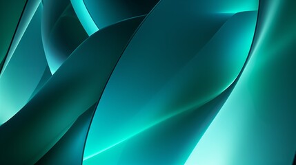 Abstract turquoise background with smooth wavy shapes creating a modern design for your projects