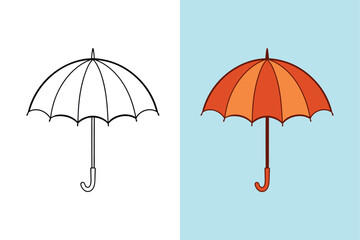 Fototapeta premium Umbrella vector icon art illustration