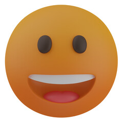 3d render  Grinning Face  illustration