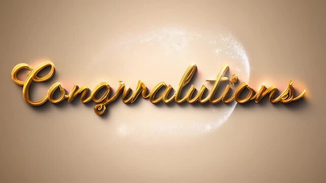 Congratulations Beautiful animation of the text video on isolated background