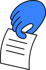 Blue hand with paper ballot