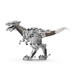 Realistic 3D Robotic T-Rex Walking Pose PNG Images | High-Quality T-Rex Modeling Illustrations | Detailed Robotics and Dinosaur Art