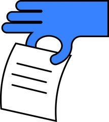 Blue hand with paper ballot