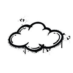 Vector graffiti spray cloud isolated on white background