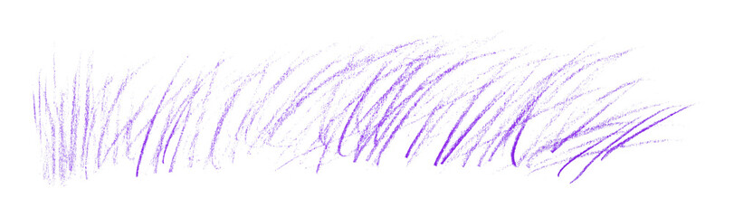 Purple pencil strokes in simple style, isolated on transparent background.