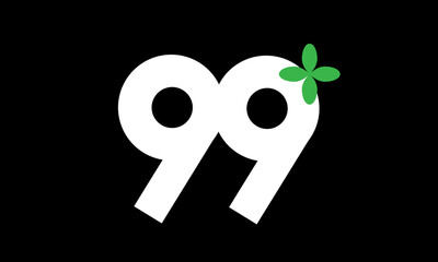 99 Leaf Number Logo Green White Health