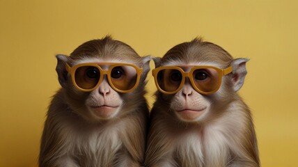 Fototapeta premium monkeys in sunglasses 