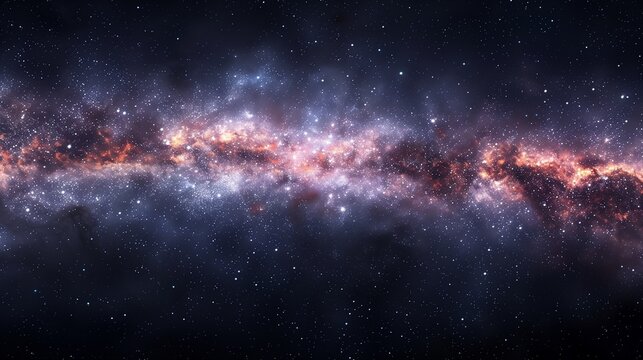 Panorama milky way galaxy with stars and space dust in the universe.