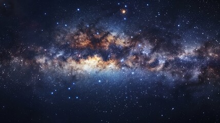 Naklejka premium Stars and galaxy outer space sky night universe background.