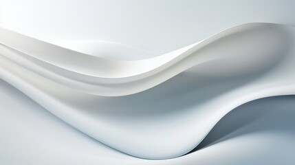 Obraz premium Elegant white wave pattern background with modern layered curves for a minimalist design concept