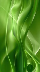 Deep vertical wavy green abstract background with light