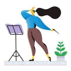 Fototapeta premium Conductor with baton at the music stand