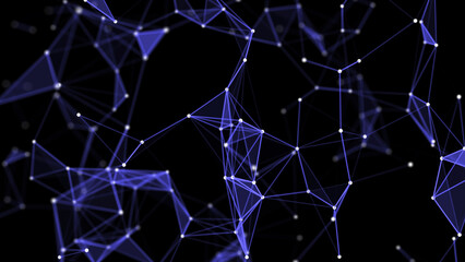 Style network connection background. Abstract texture or pattern with points and lines. Digital futuristic backdrop. Big data visualization. 3D rendering.