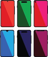 Realistic mobile phones mockup with transparent screen.eps10