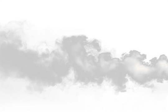 White fog or smoke on transparent background, Fog, smoke, white smog clouds on floor.