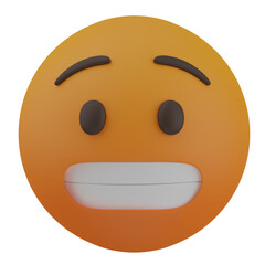 3d render  Grimacing Face  illustration