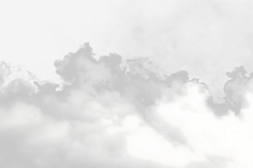 White fog or smoke on transparent background, Fog, smoke, white smog clouds on floor.