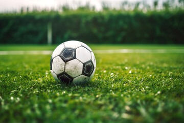 Soccer ball over green grass field