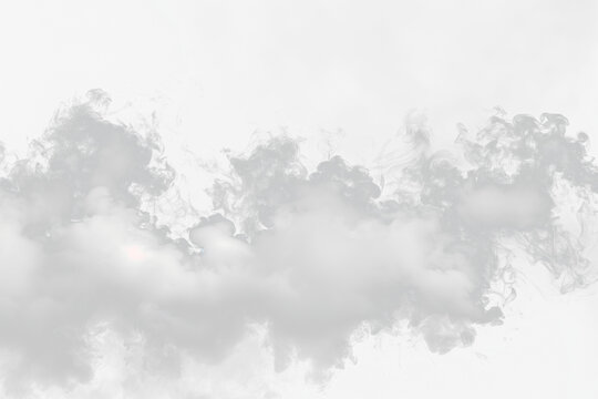 White smoke on transparent background, Fog, smoke, white smog clouds on floor, morning mist over the ground or water surface perspective view