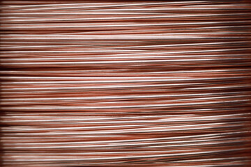 Close up of Copper wire rod Rolled pure copper wire Prepare to be made into electrical wire high quality