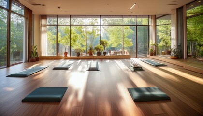 Fototapeta premium Yoga studio: yoga space.