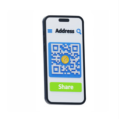 3D Wallet Address Displays Barcode scanning. 3D Icon
